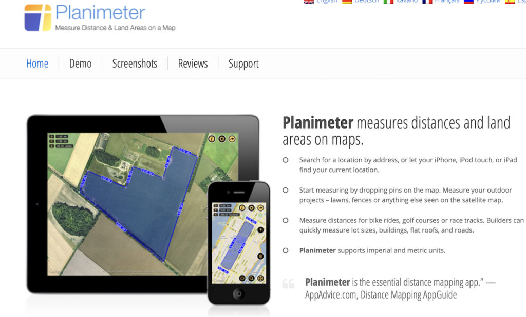 planimeter for landscape