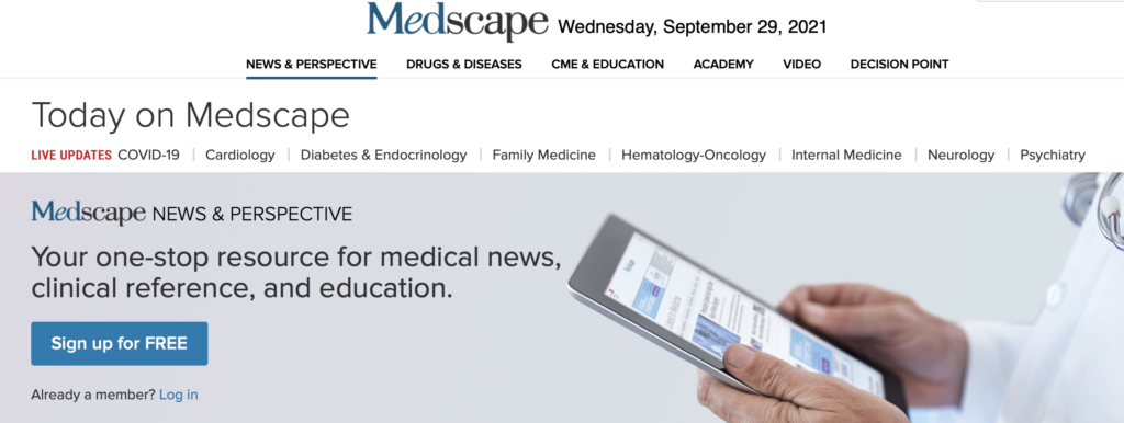 Medscape website
